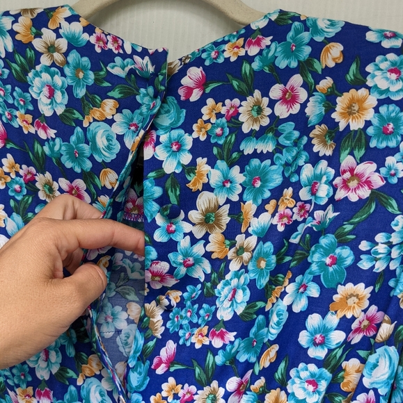 VINTAGE Adrian Lee ditsy floral lace collar dress cottagecore - Picture 4 of 11